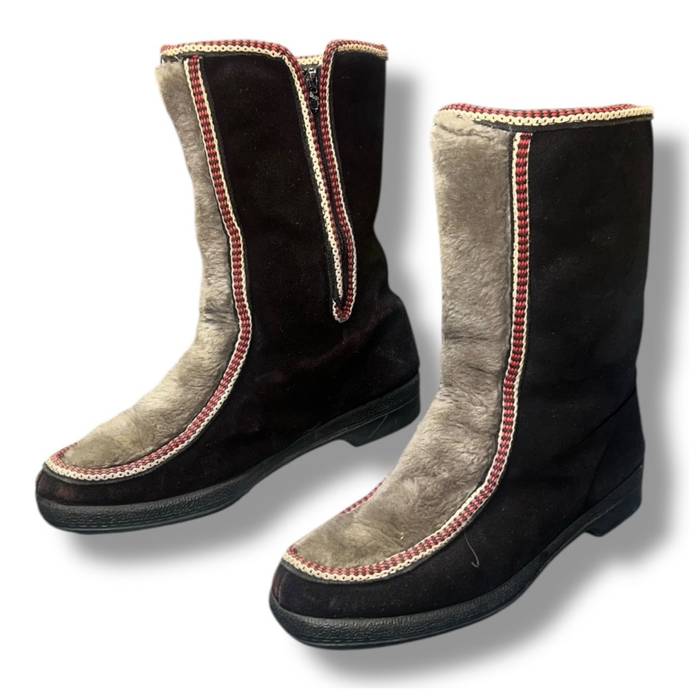 Yodelers Shearling Lined Suede Winter Boots – Women’s 7.5‎ – Made in USA